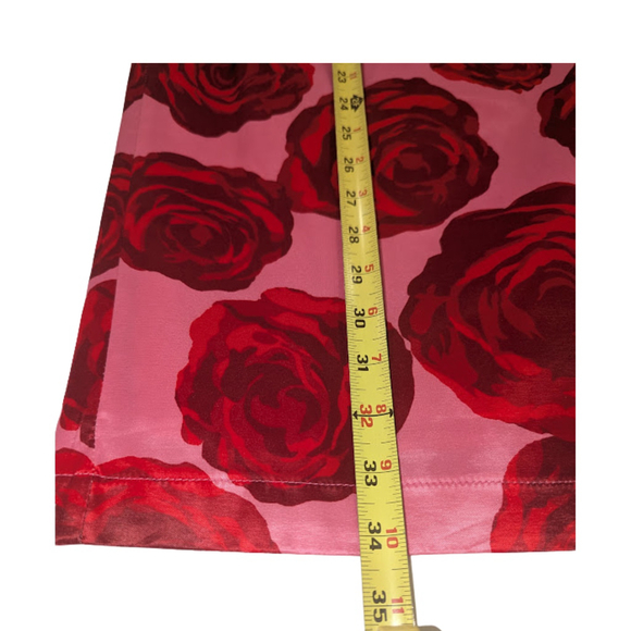 Pink Red Rose Strapless Midi Dress Coquette Fairycore Romantic Goth NY&Co SZ S - Picture 7 of 12